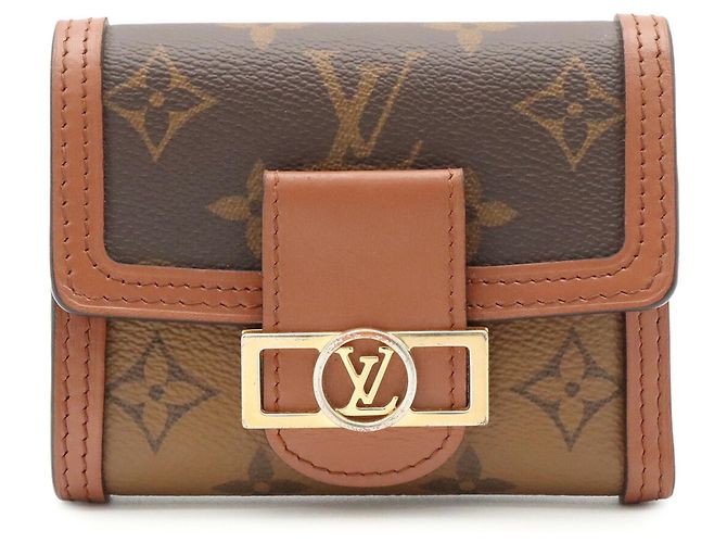 Louis Vuitton Monogram Reverse Portefeuille Dauphine Compact Tri-fold Wallet Braun Hellbraun - Ansicht 2