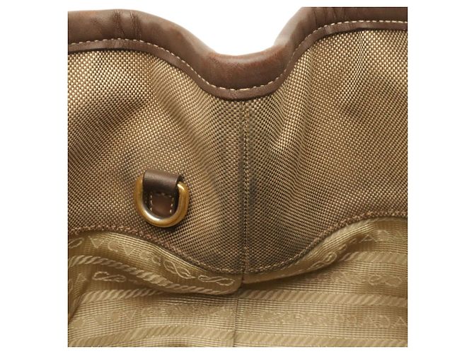Prada Jacquard-Band Handtasche Tote Bag Braun Beige Khaki - Ansicht 10