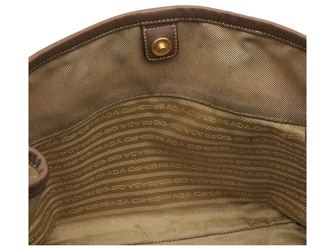 Prada Jacquard-Band Handtasche Tote Bag Braun Beige Khaki - Ansicht 9
