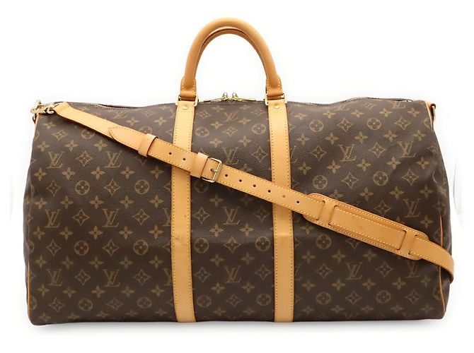 Louis Vuitton Monogram Keepall Bandoulière 55 Boston Bag Marrone - vista 2