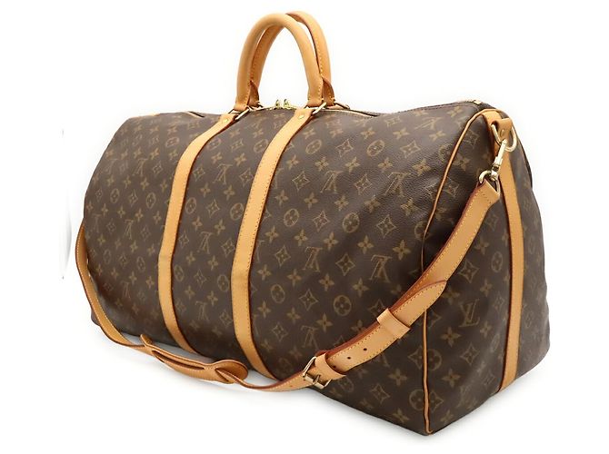 Louis Vuitton Monogram Keepall Bandoulière 55 Boston Bag Marrone - vista 3