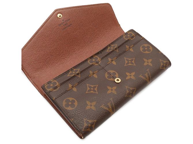 Louis Vuitton Monogram Portefeuille Sarah Bi-fold Long Wallet Marrone - vista 6