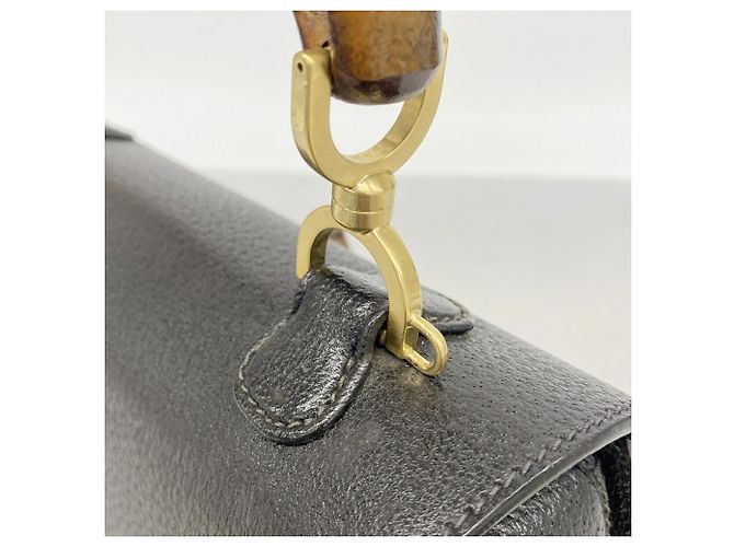 Borsa Gucci Bamboo in pelle nera Nero - vista 13