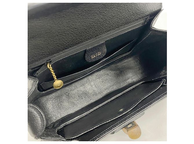 Borsa Gucci Bamboo in pelle nera Nero - vista 4