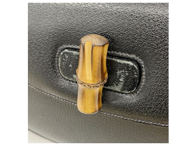 Borsa Gucci Bamboo in pelle nera Nero - vista 9