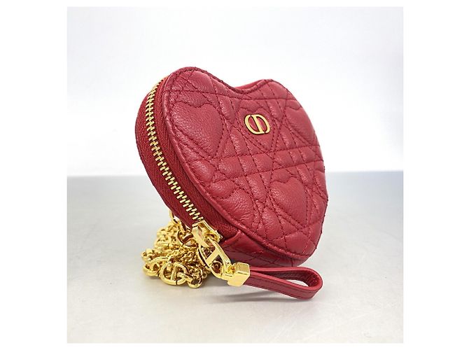 Borsa a tracolla in pelle rossa Christian Dior Rosso - vista 2