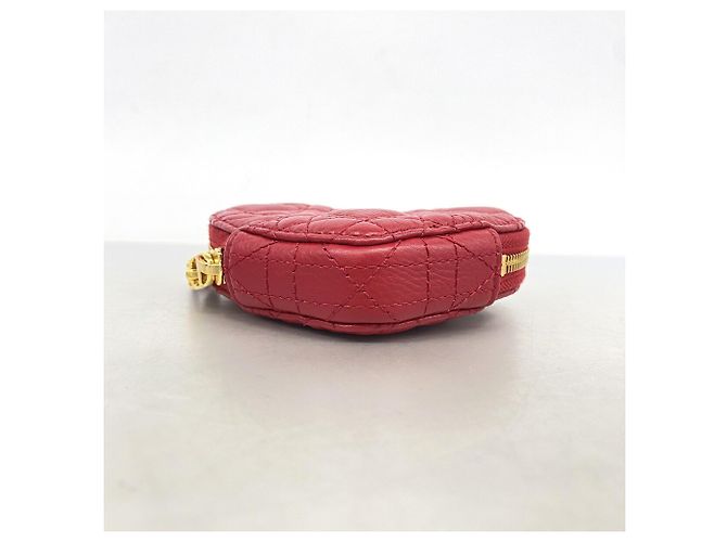 Borsa a tracolla in pelle rossa Christian Dior Rosso - vista 3