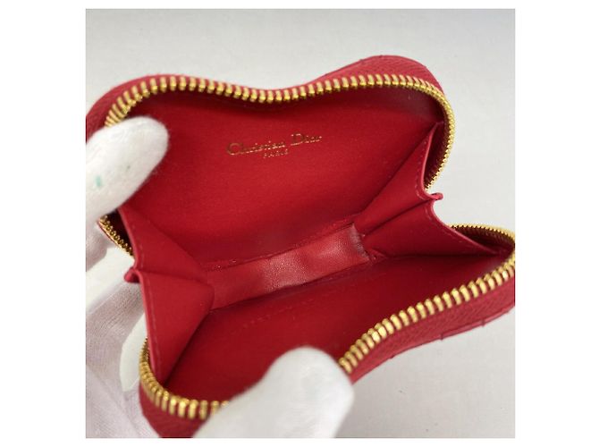 Borsa a tracolla in pelle rossa Christian Dior Rosso - vista 4