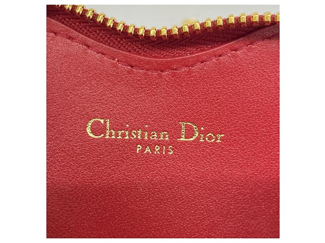 Borsa a tracolla in pelle rossa Christian Dior Rosso - vista 5