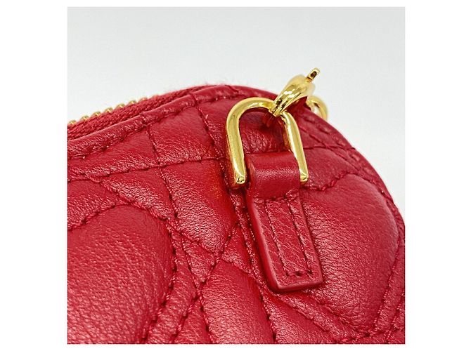 Borsa a tracolla in pelle rossa Christian Dior Rosso - vista 6