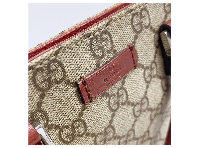 Borsa Tote Gucci GG Supreme 117551 Marrone Rosso - vista 10