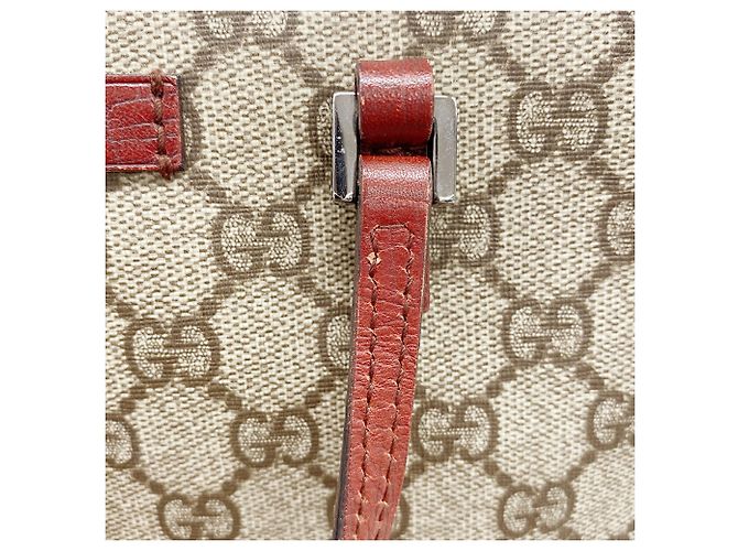 Borsa Tote Gucci GG Supreme 117551 Marrone Rosso - vista 13