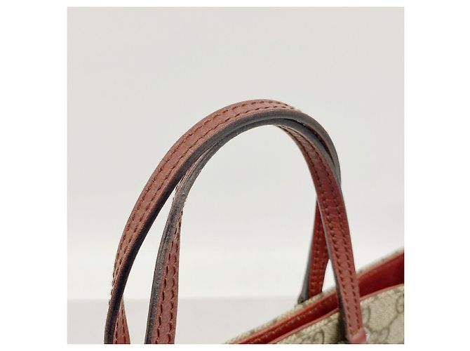 Borsa Tote Gucci GG Supreme 117551 Marrone Rosso - vista 9