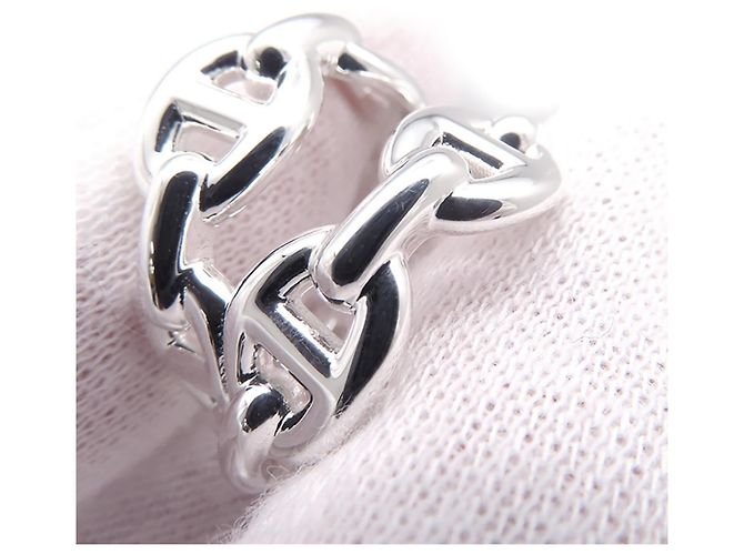 Ring Anello Hermès Chaine d'Ancre Enchainee Double Row Band - vista 5