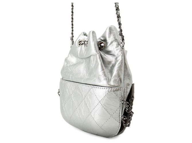 Borsa a tracolla con catena in pelle Chanel Gabrielle Argento - vista 2