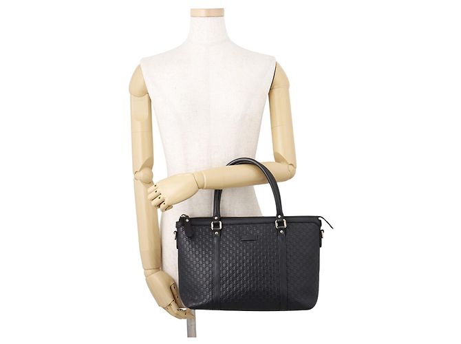 Gucci Microguccissima Leder Tote Bag Schwarz - Ansicht 4