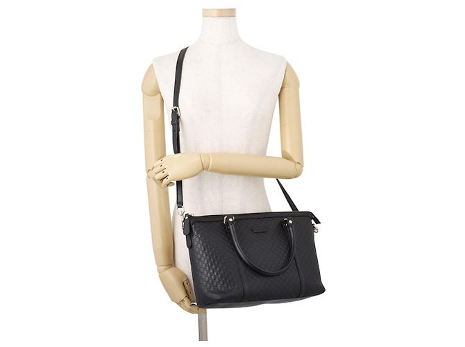 Gucci Microguccissima Leder Tote Bag Schwarz - Ansicht 5