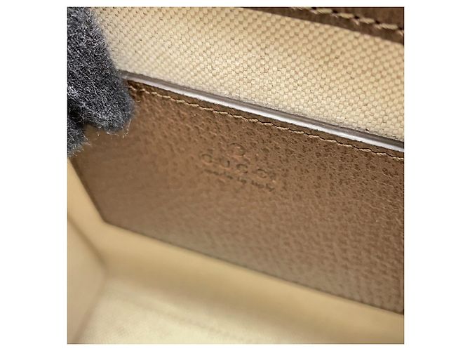 Mini Tote Bag Gucci Jumbo GG Marrone Beige - vista 11