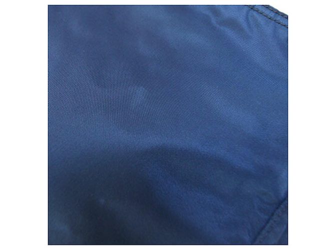 Borsa a tracolla Prada in nylon e pelle blu navy - vista 3