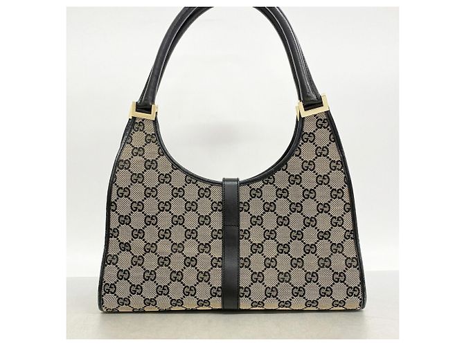 Borsa Gucci GG Canvas Jackie Marrone Nero - vista 10