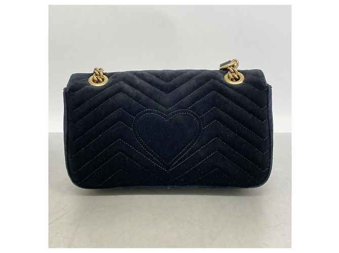 Borsa a tracolla Gucci GG Marmont in velluto nero - vista 9