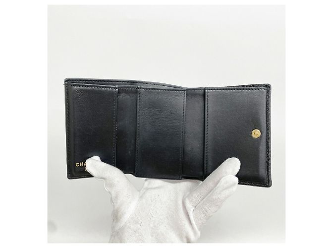 Carteira tri-fold Chanel preta Preto - vista 3