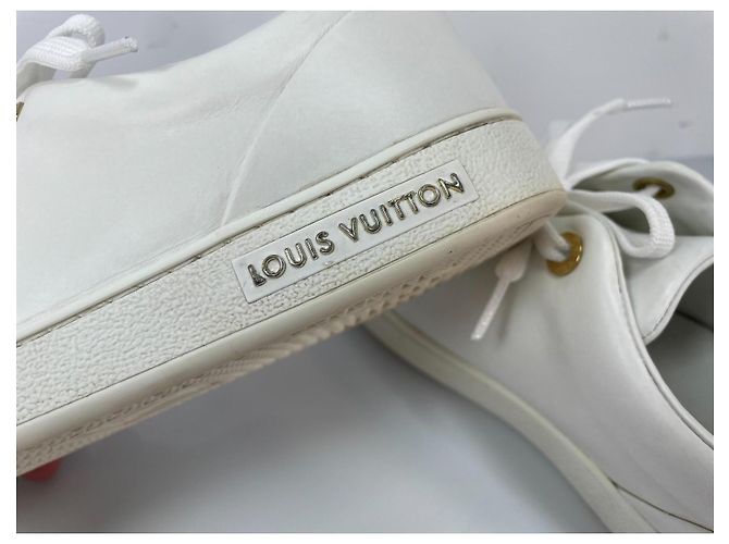 Louis Vuitton Frontrow Sneakers in pelle bianca Bianco - vista 10