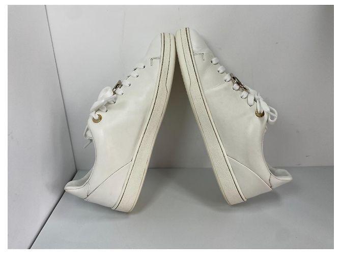 Louis Vuitton Frontrow Sneakers in pelle bianca Bianco - vista 11