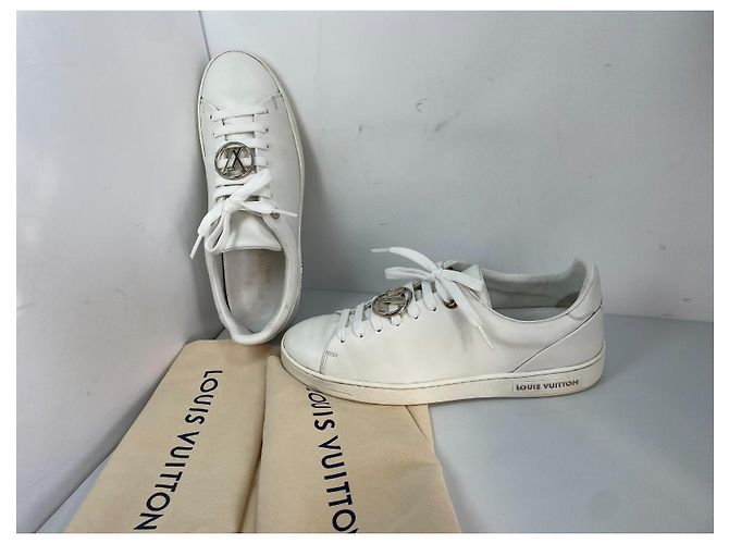 Louis Vuitton Frontrow Sneakers in pelle bianca Bianco - vista 2