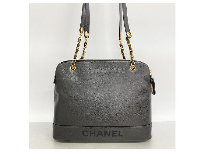 Borsa Tote Chanel in pelle di vitello martellata nera Nero - vista 10