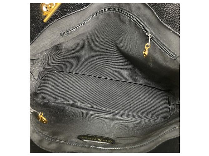 Borsa Tote Chanel in pelle di vitello martellata nera Nero - vista 4