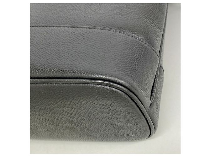 Borsa Tote Chanel in pelle di vitello martellata nera Nero - vista 6