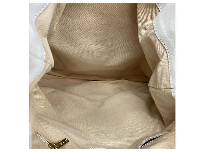 Borsa Tote Chanel in tela beige e bianca Bianco - vista 4