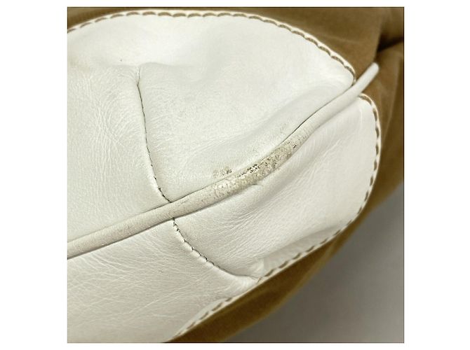 Borsa Tote Chanel in tela beige e bianca Bianco - vista 6