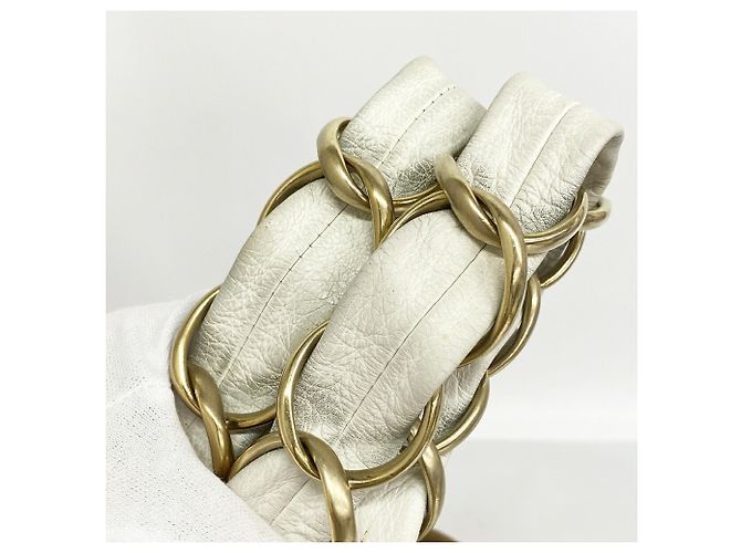 Borsa Tote Chanel in tela beige e bianca Bianco - vista 9