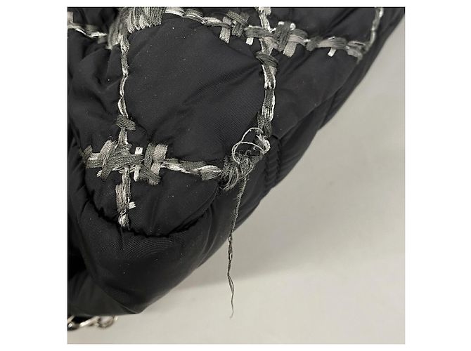 Borsa a tracolla Chanel in nylon nero - vista 6