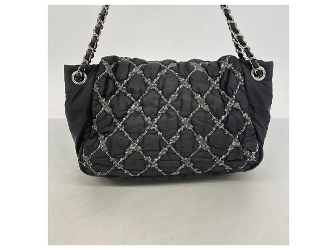 Borsa a tracolla Chanel in nylon nero - vista 9