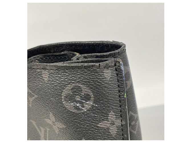 Borsa Tote Split Louis Vuitton Monogram Eclipse M43816 Marrone Nero - vista 7