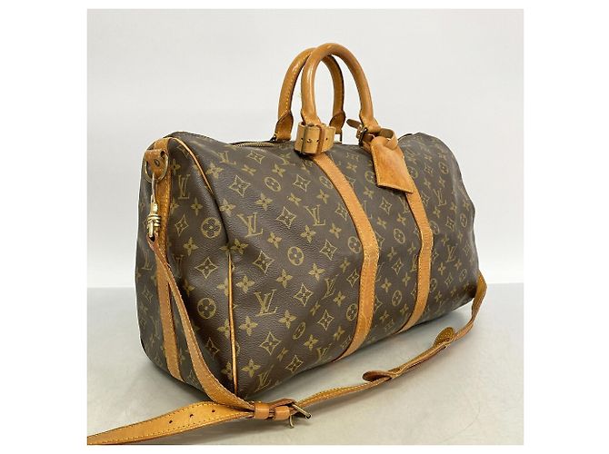Keepall Borsa Boston Louis Vuitton Marrone - vista 2