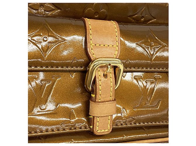 Sac à épaule Louis Vuitton Vernis Christie MM Bronze - vue 9
