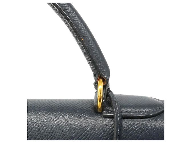 Hermès Borsa Hermes Kelly 32 in pelle Courchevel Navy Blu navy - vista 12