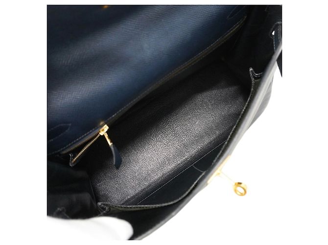 Hermès Borsa Hermes Kelly 32 in pelle Courchevel Navy Blu navy - vista 4