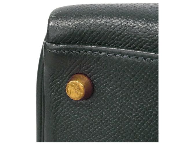 Hermès Borsa Hermes Kelly 32 in pelle Courchevel Navy Blu navy - vista 7