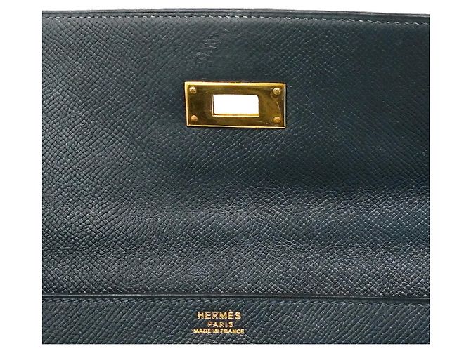 Hermès Borsa Hermes Kelly 32 in pelle Courchevel Navy Blu navy - vista 8