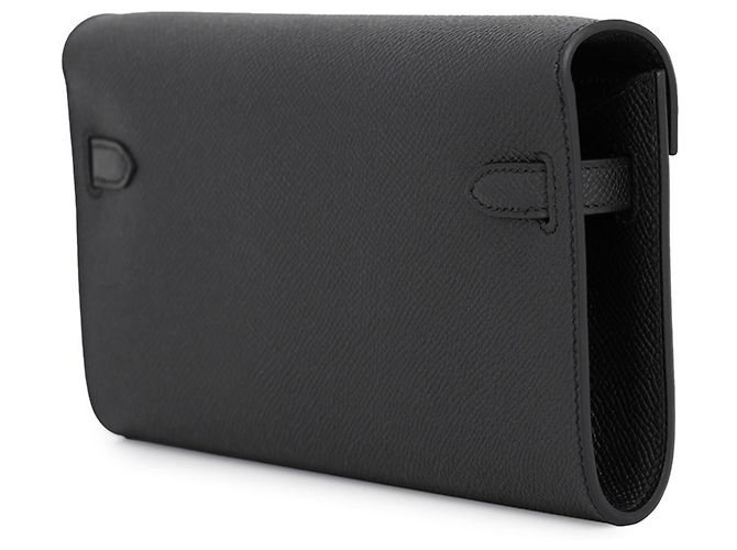Hermès Portafoglio Hermes Kelly Long in pelle Epsom nera Nero - vista 2