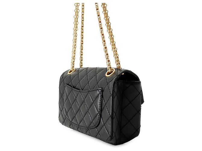 Chanel Matelassé 2.55 Mini Handtasche Schwarz - Ansicht 2