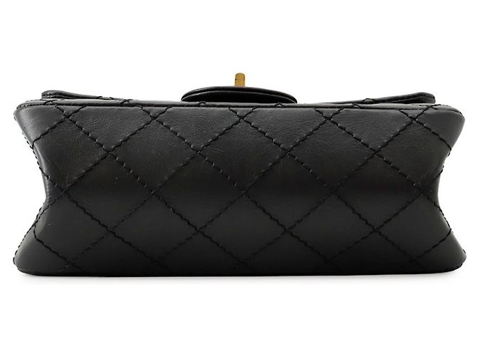 Chanel Matelassé 2.55 Mini Handtasche Schwarz - Ansicht 3