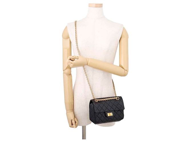 Chanel Matelassé 2.55 Mini Handtasche Schwarz - Ansicht 5