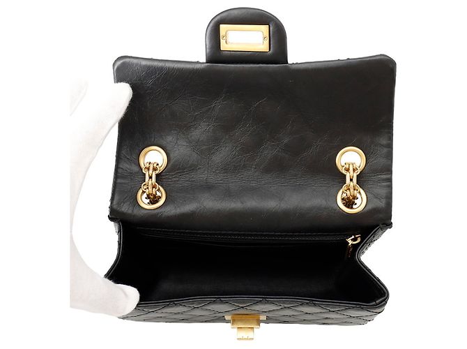 Chanel Matelassé 2.55 Mini Handtasche Schwarz - Ansicht 7
