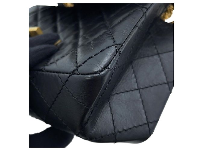 Chanel Matelassé 2.55 Mini Handtasche Schwarz - Ansicht 8